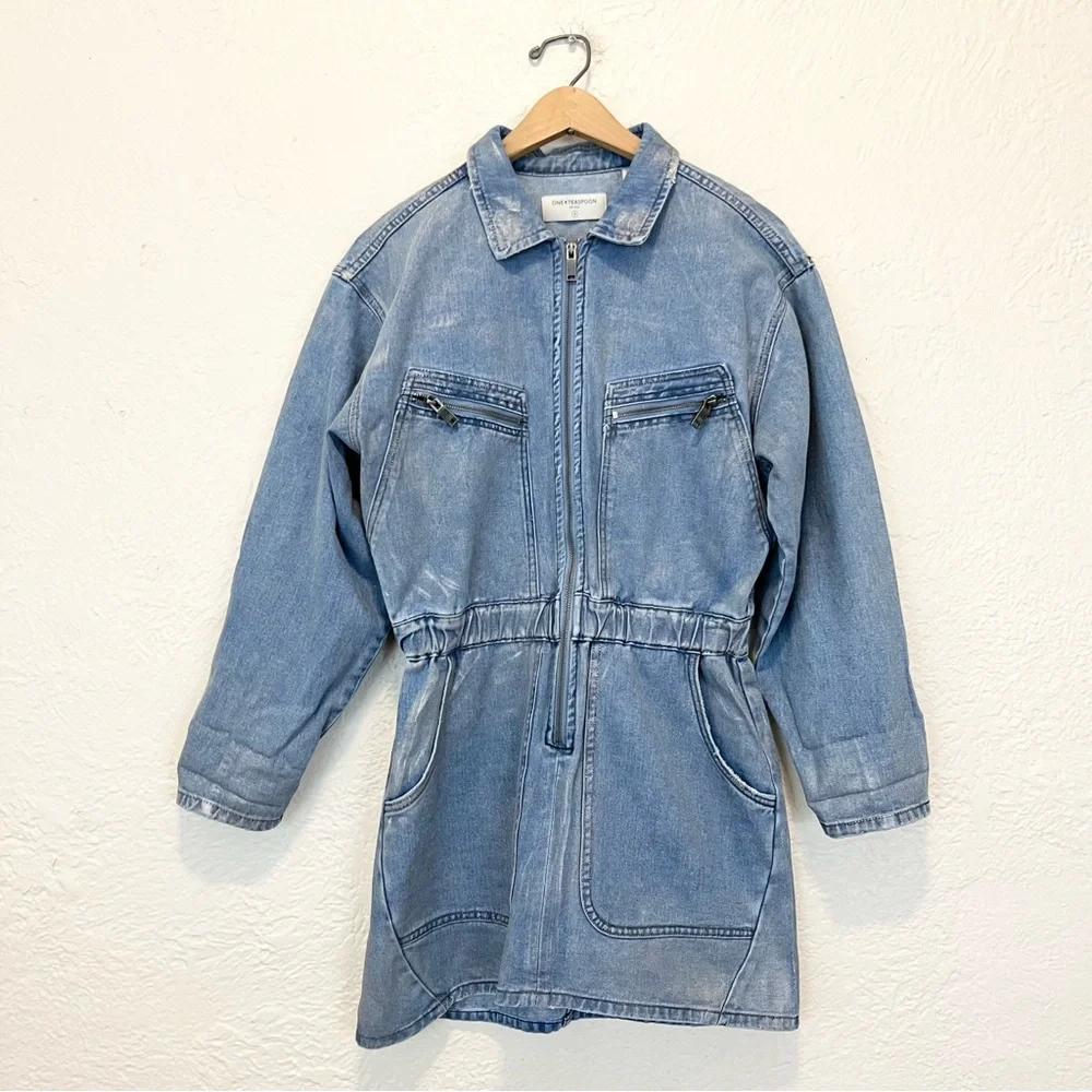 One Teaspoon Revolve Dress Mini Denim Medium M Olivia